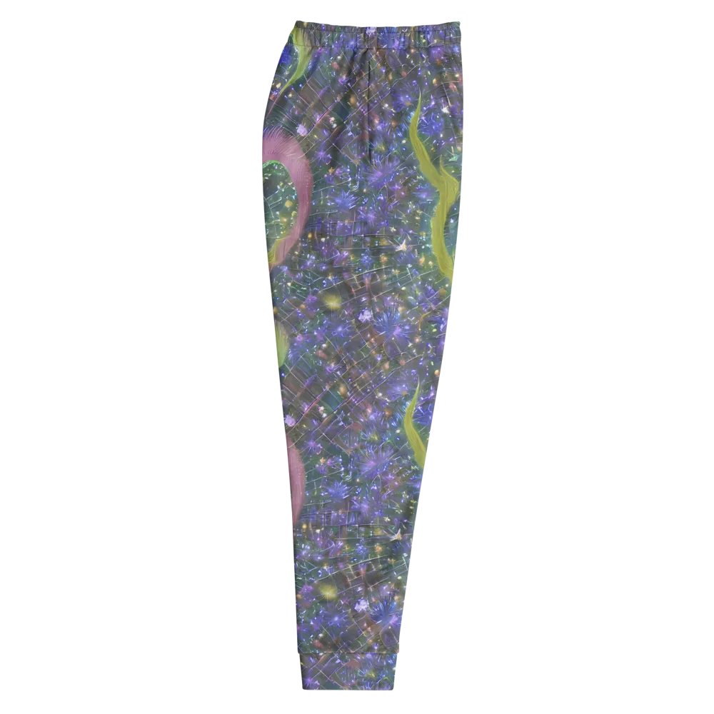 Neon Garden Grid on Men's Joggers — Right