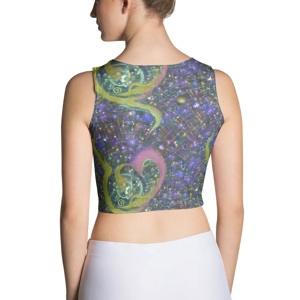 Neon Garden Grid on Crop Top — Back