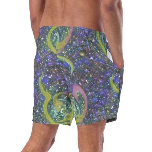 Neon Garden Grid on a Swim Trunks