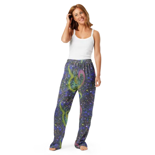 Neon Garden Grid on a Women's Pajama Pants