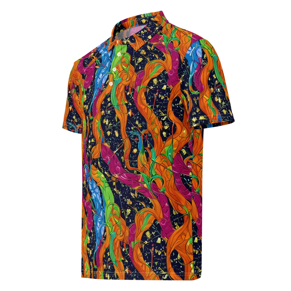 Tropical Static on Men's Slim Fit Polo Shirt — Left Front