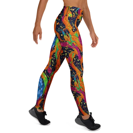 Tropical Static on a Yoga Leggings