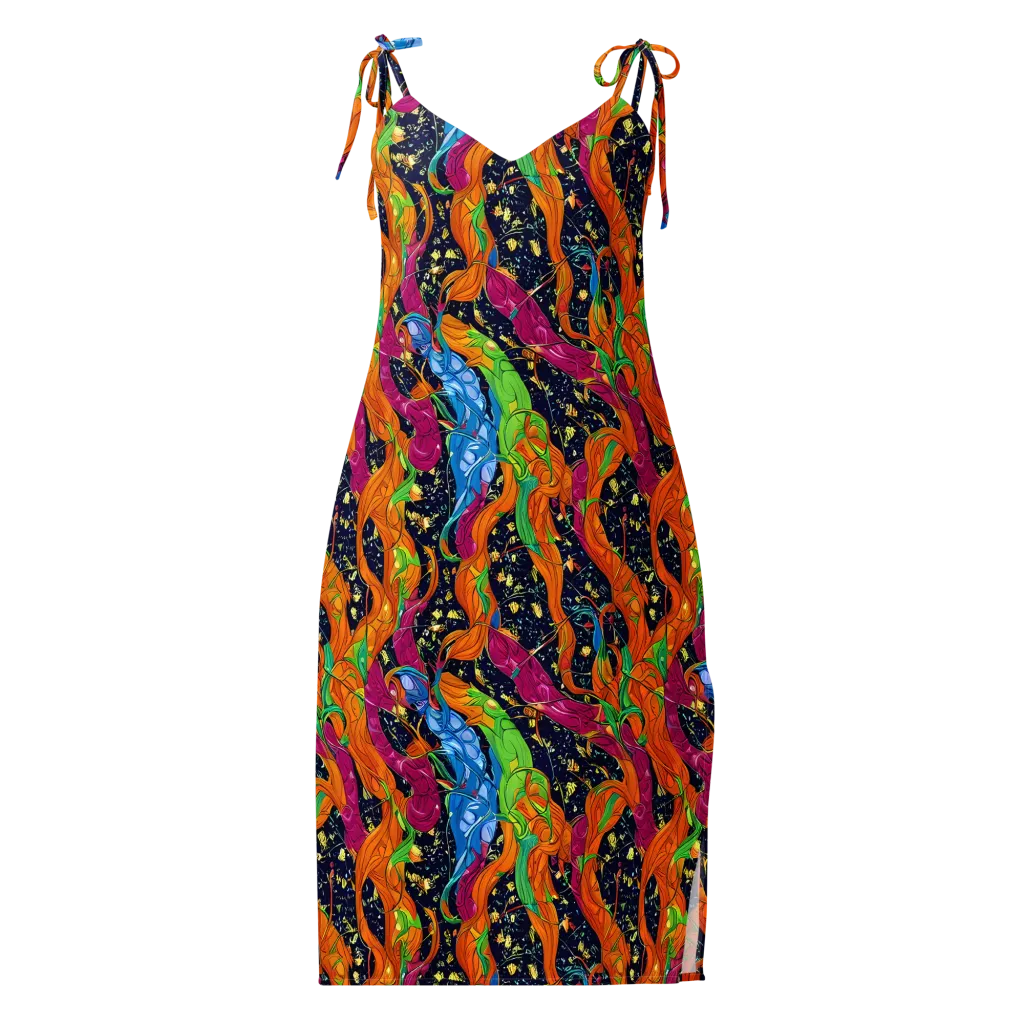 Tropical Static on Slip Dress — Front