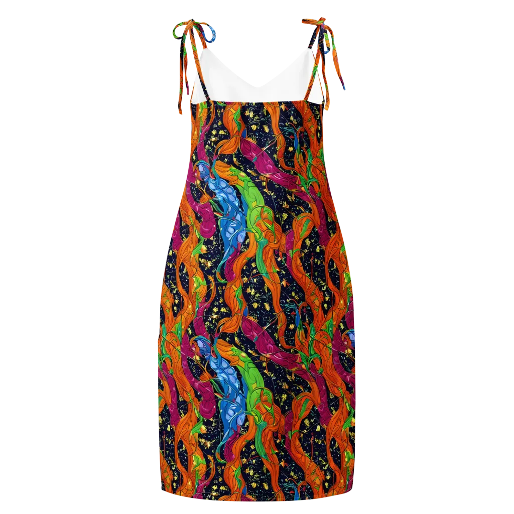 Tropical Static on Slip Dress — Back