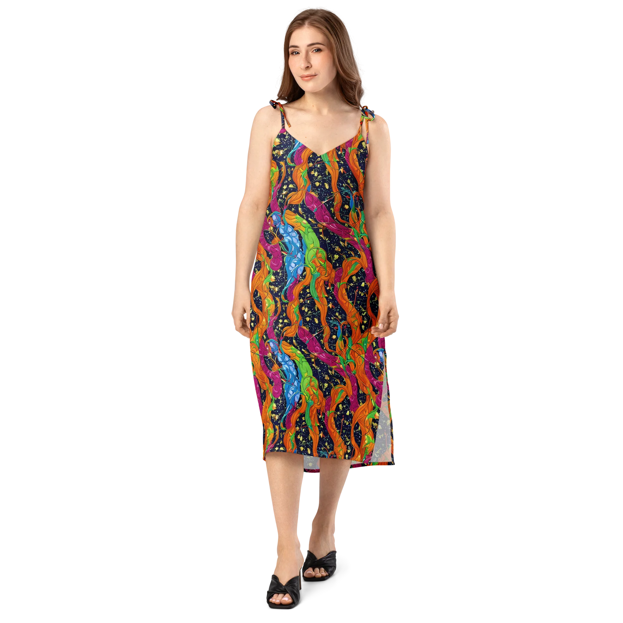 Tropical Static on Slip Dress — Front