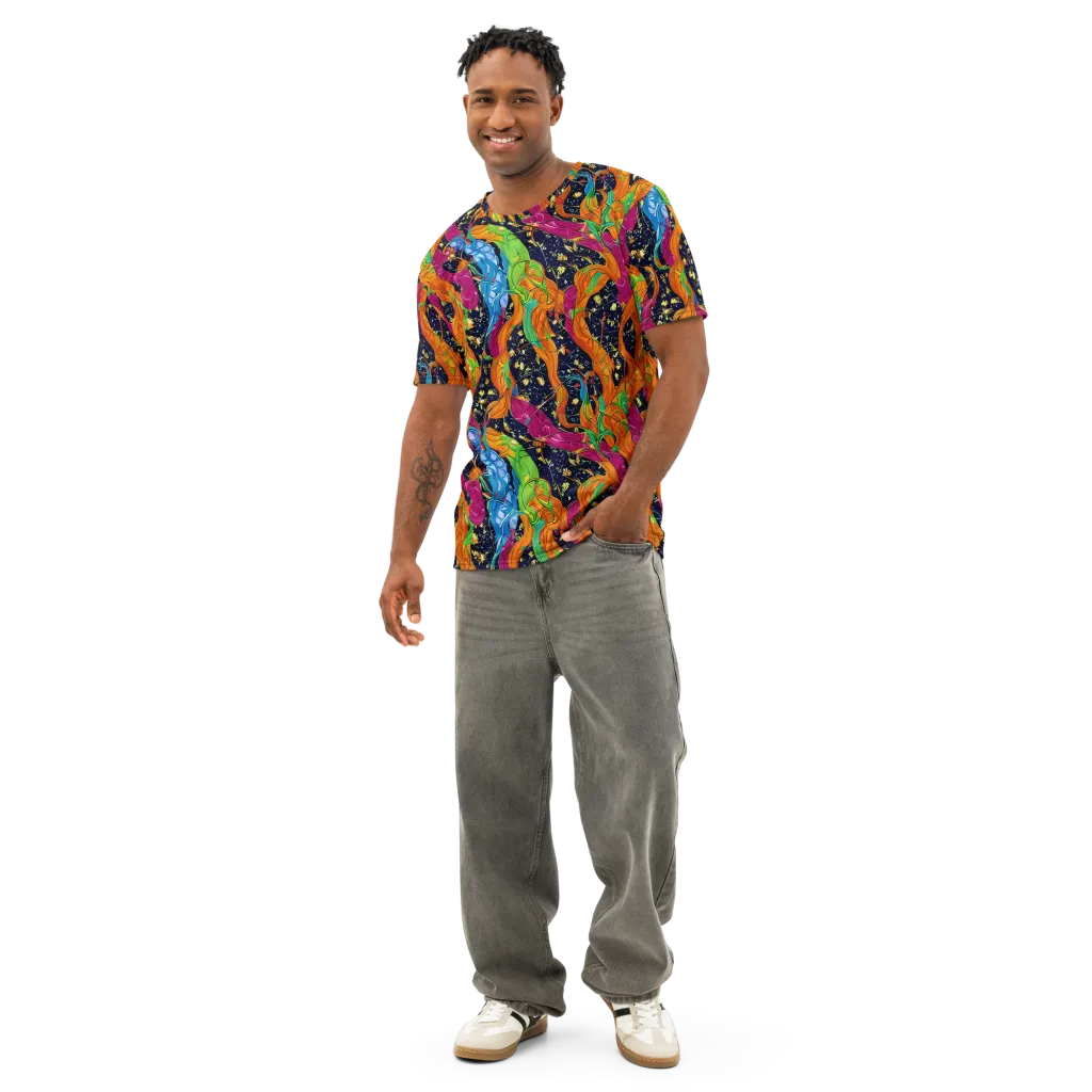 Tropical Static on Men's Cotton Crew Neck T-Shirt — Front