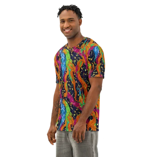 Tropical Static on a Men's Cotton Crew Neck T-Shirt