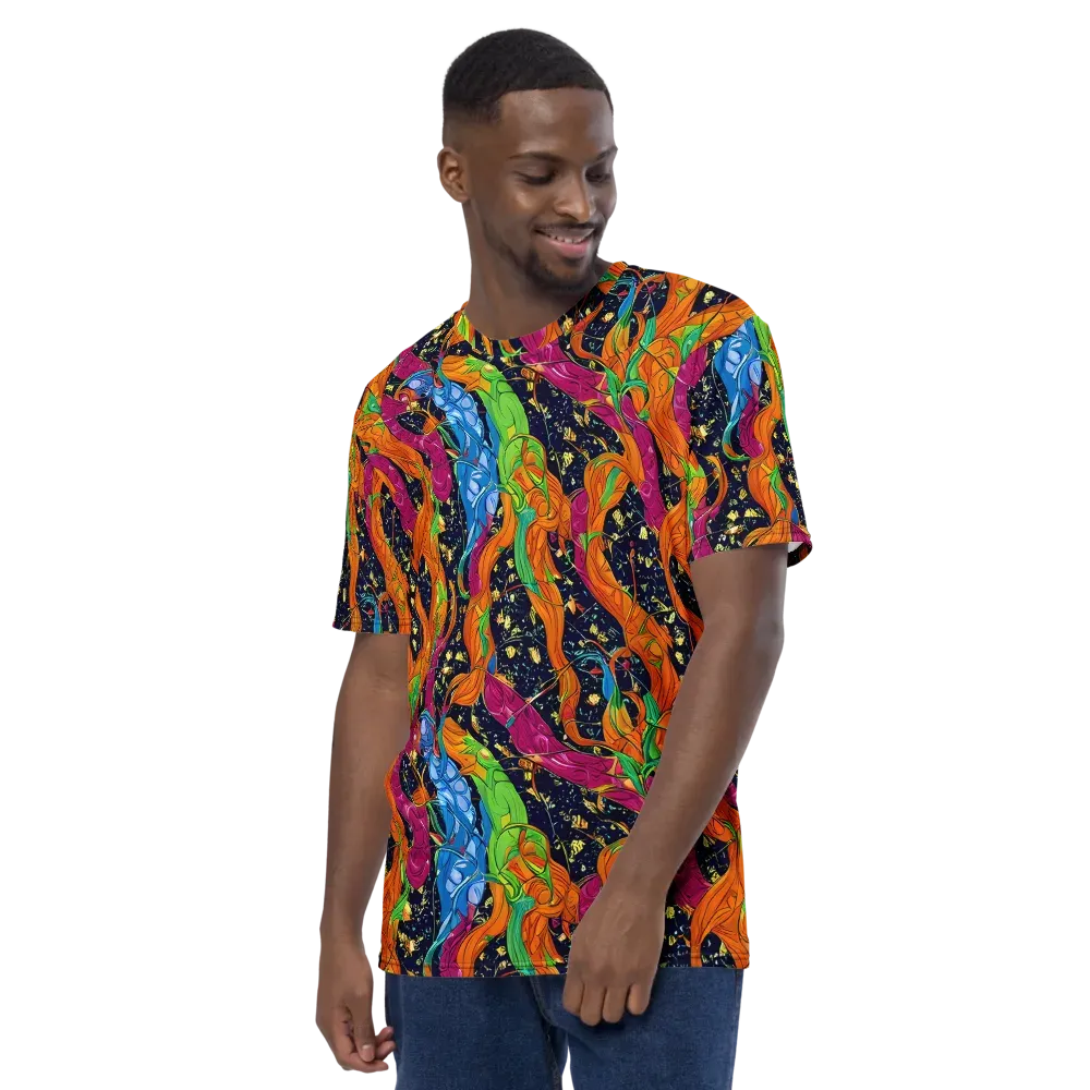 Tropical Static on Men's Crew Neck T-Shirt — Left