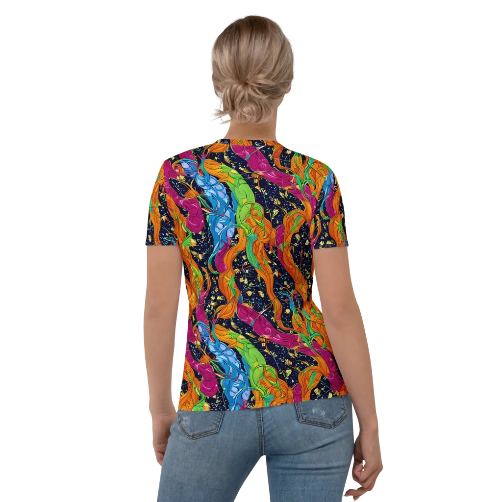 Tropical Static on Women's Crew Neck T-Shirt — Back