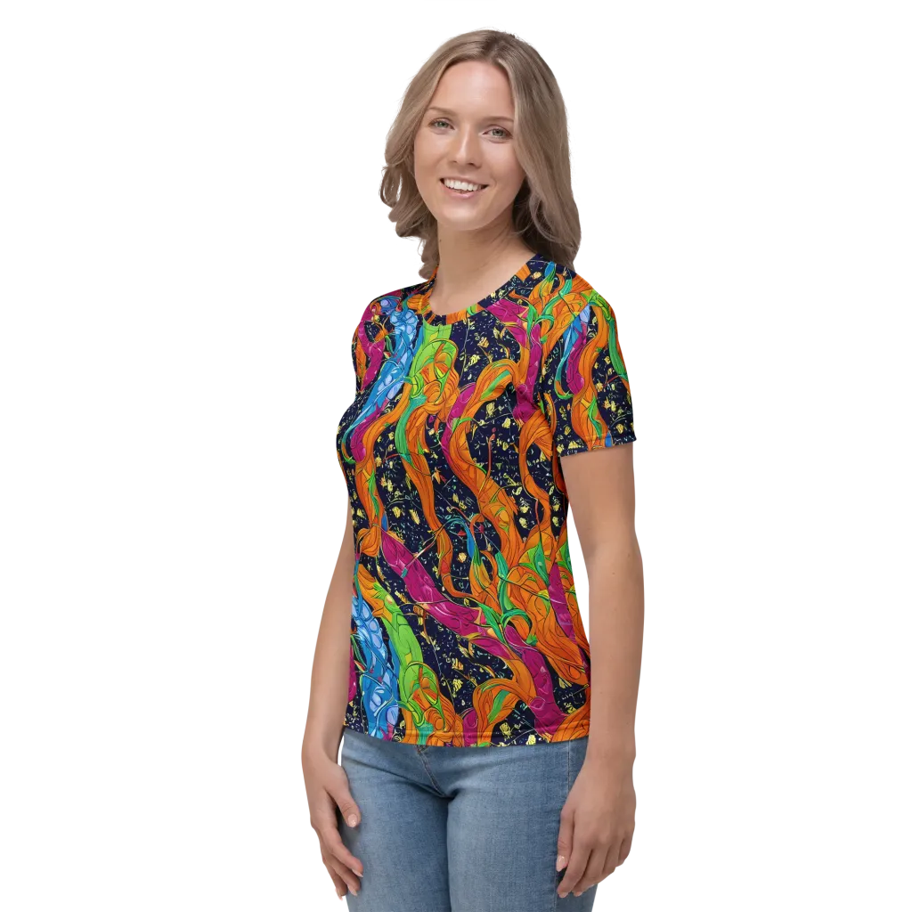 Tropical Static on Women's Crew Neck T-Shirt — Left
