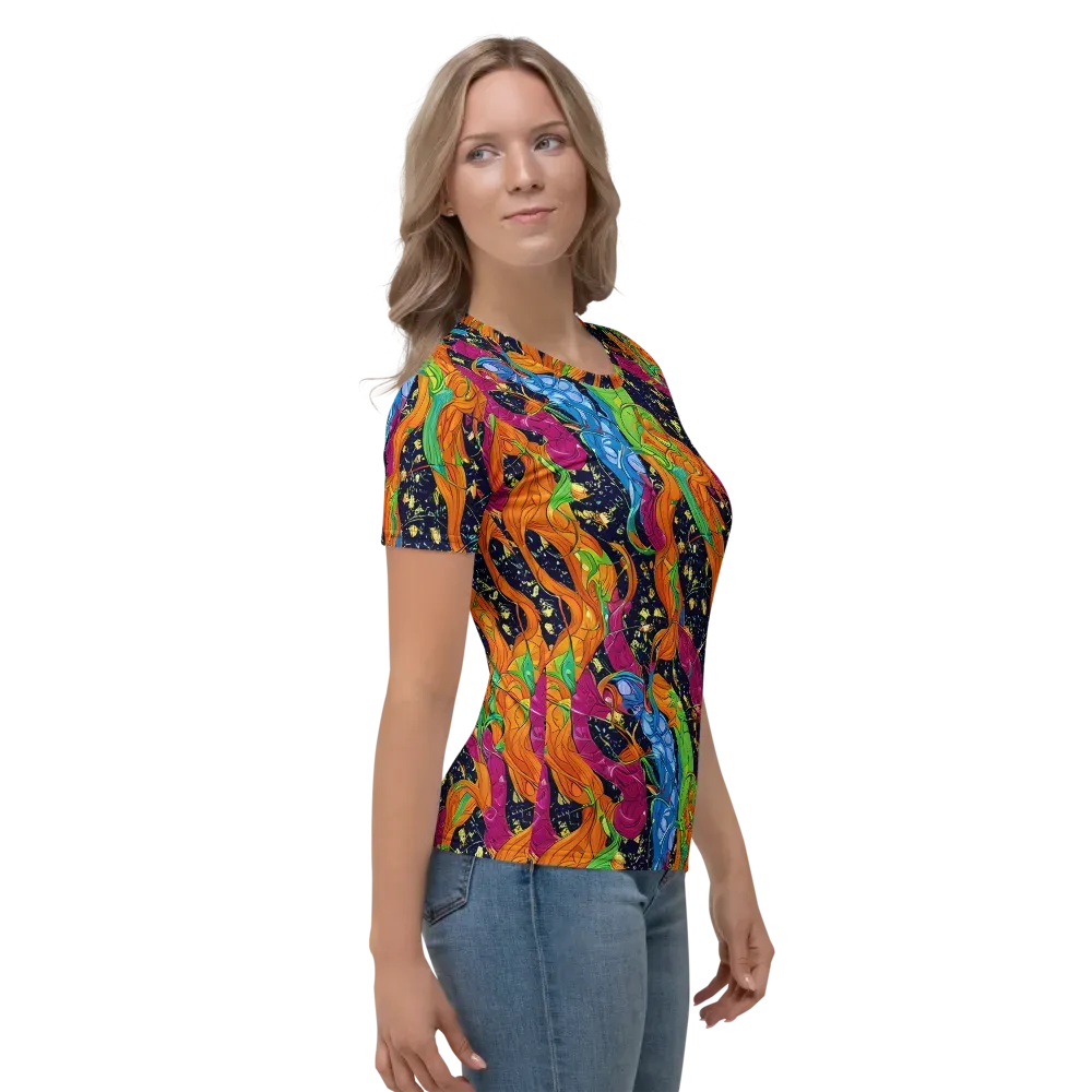 Tropical Static on Women's Crew Neck T-Shirt — Right