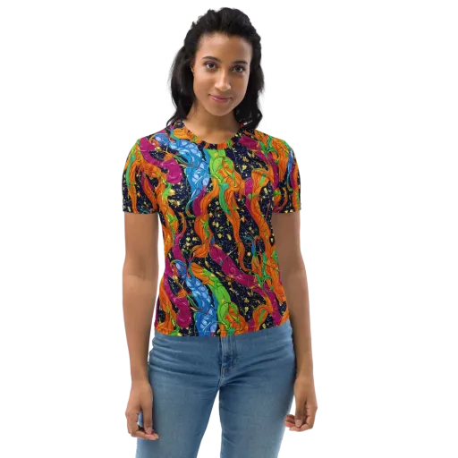 Tropical Static on a Women's Crew Neck T-Shirt