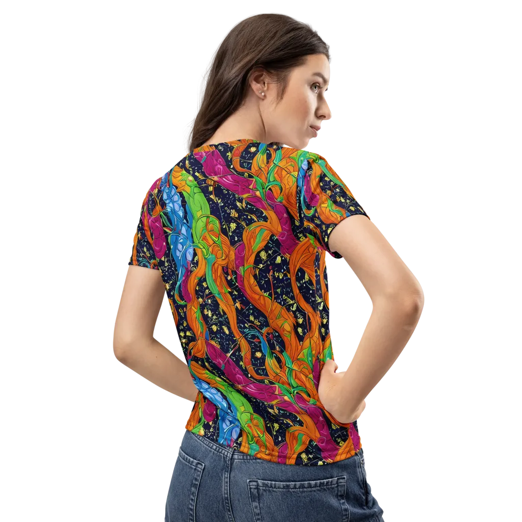 Tropical Static on Women's Crew Neck T-Shirt — Back