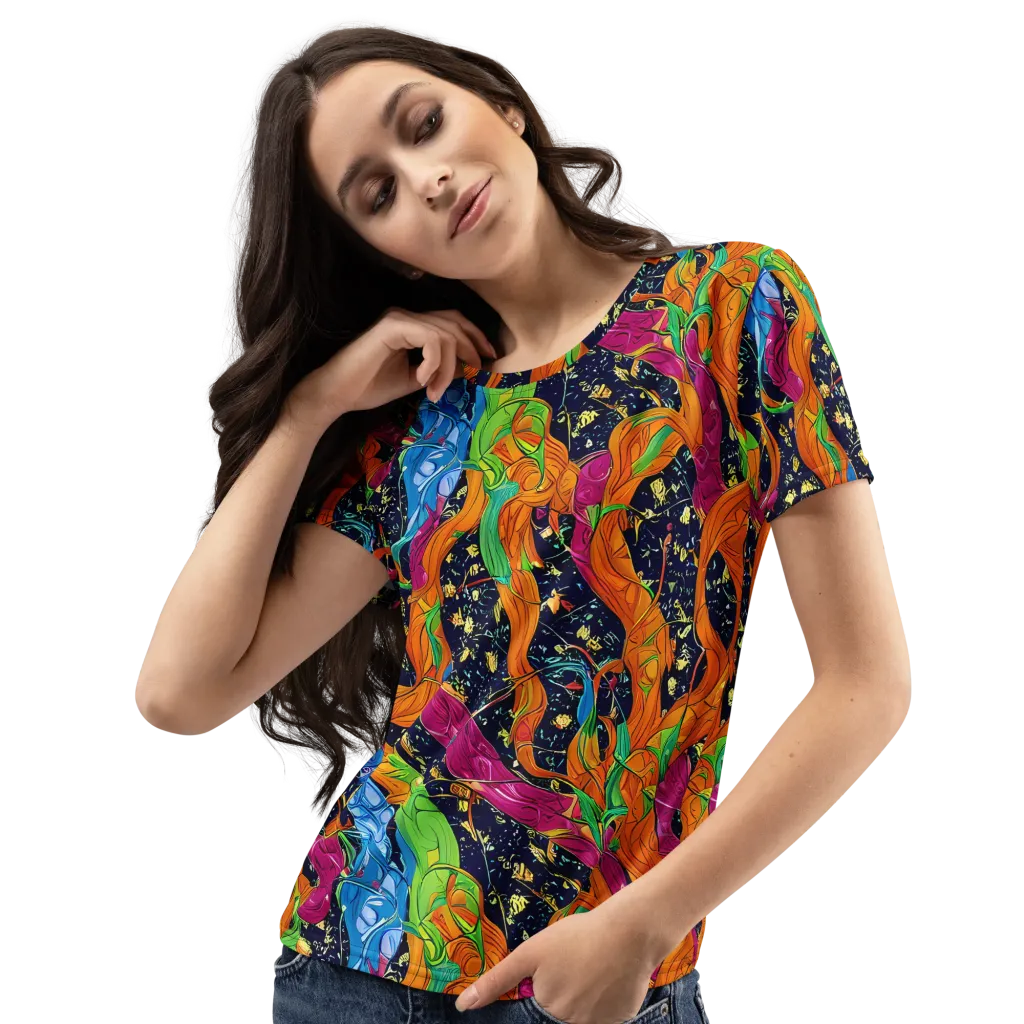 Tropical Static on Women's Crew Neck T-Shirt — Left Front