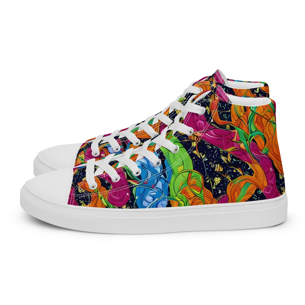 Tropical Static on Women's High Top Canvas Shoes — Left