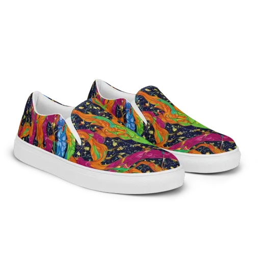 Tropical Static on a Men's Slip-On Canvas Shoes