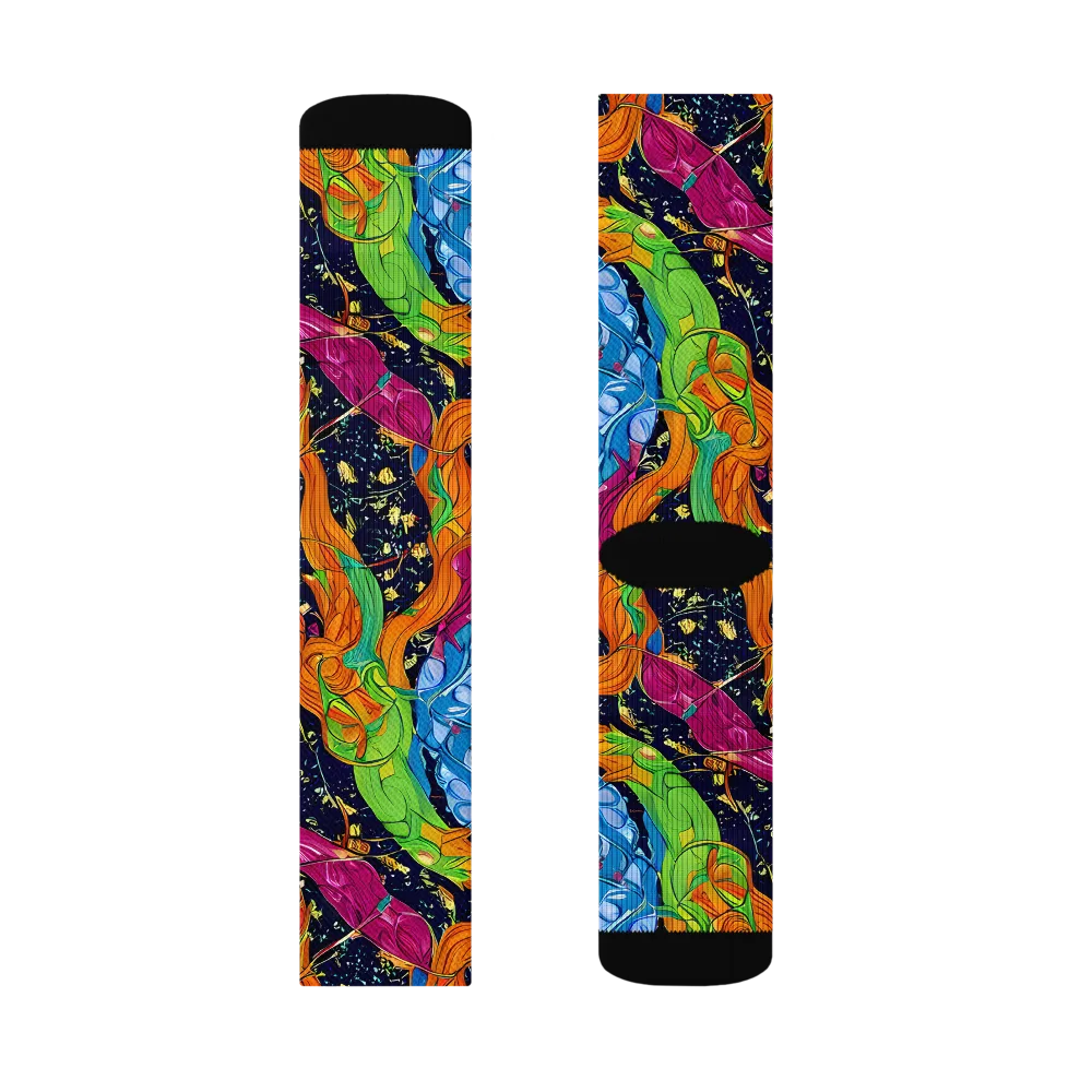 Tropical Static on Socks — Left Sock