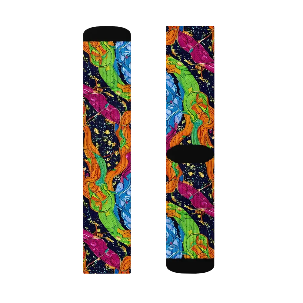 Tropical Static on Socks — Right Sock