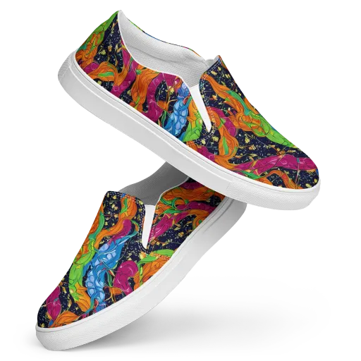 Tropical Static on a Women's Slip-On Canvas Shoes