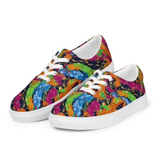 Tropical Static on a Men's Lace-Up Canvas Shoes