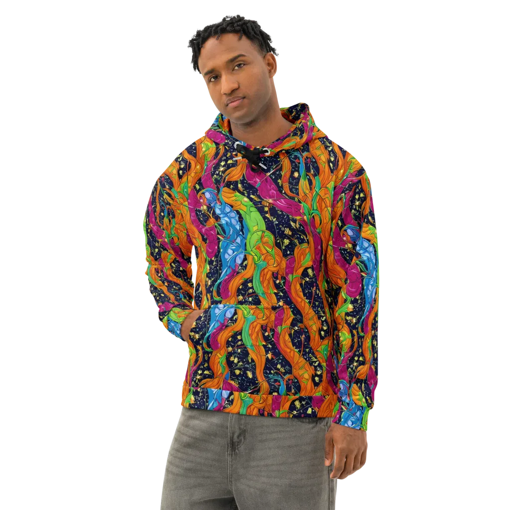 Tropical Static on Cotton Hoodie — Left Front