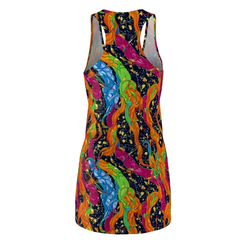 Tropical Static on Racerback Dress — Back