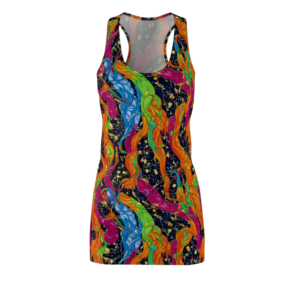 Tropical Static on Racerback Dress — Front
