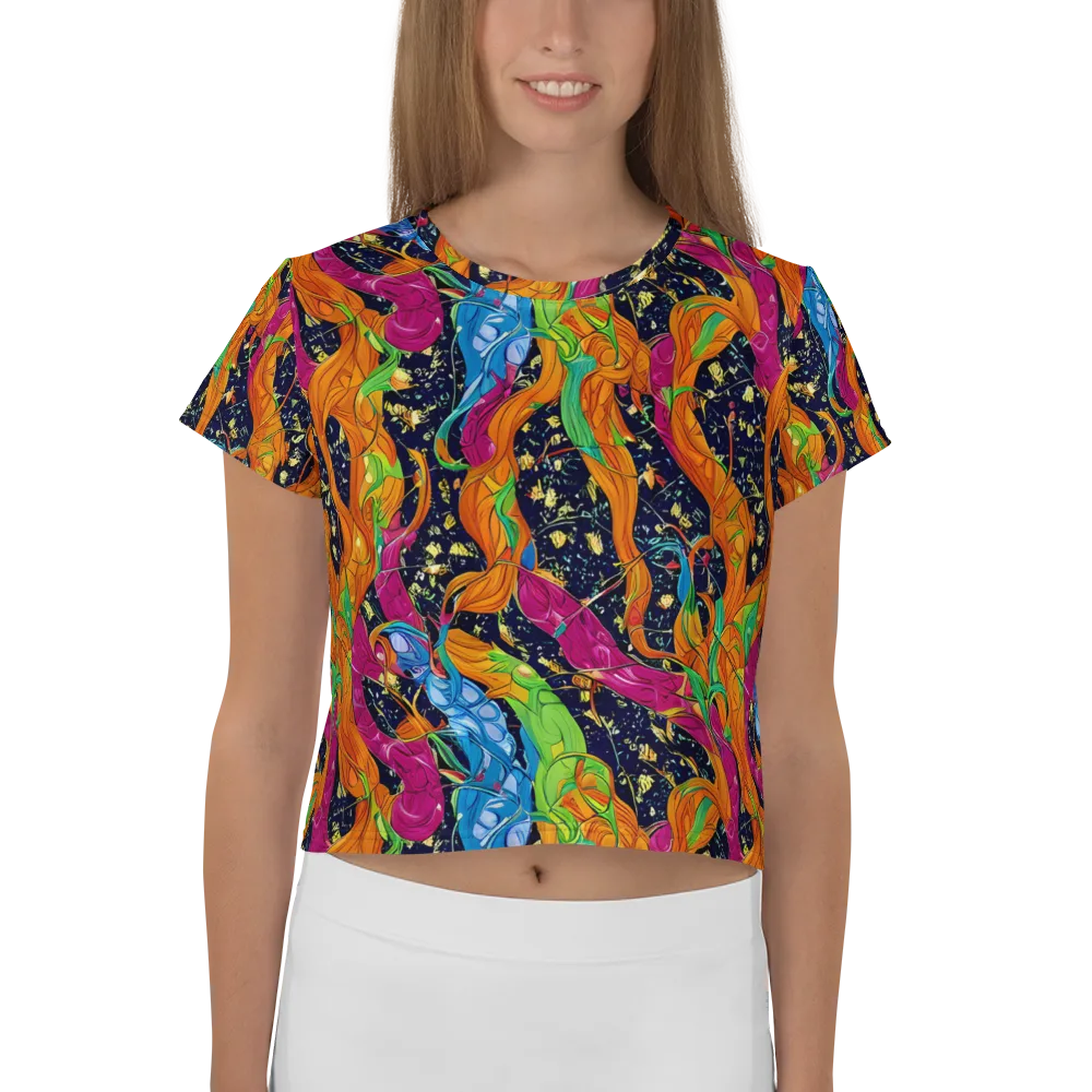 Tropical Static on Crop Tee — Front
