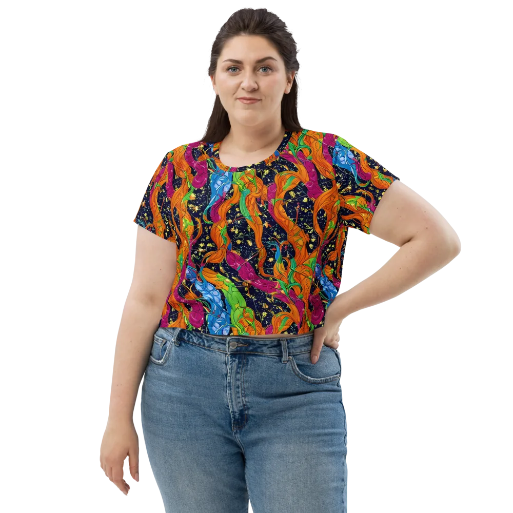 Tropical Static on Crop Tee — Front