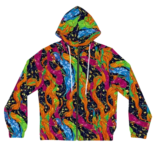 Tropical Static on a Women's Full-Zip Hoodie