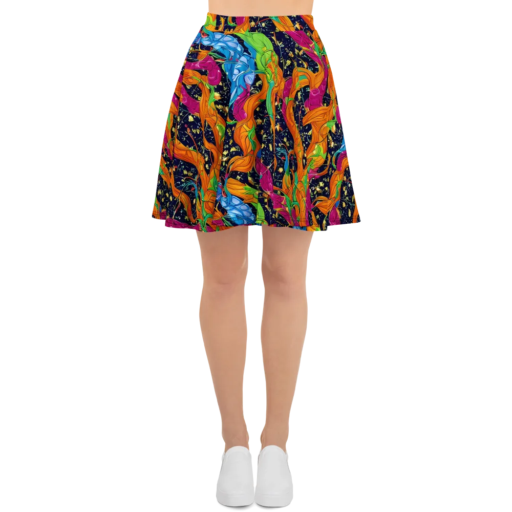 Tropical Static on Skater Skirt — Front