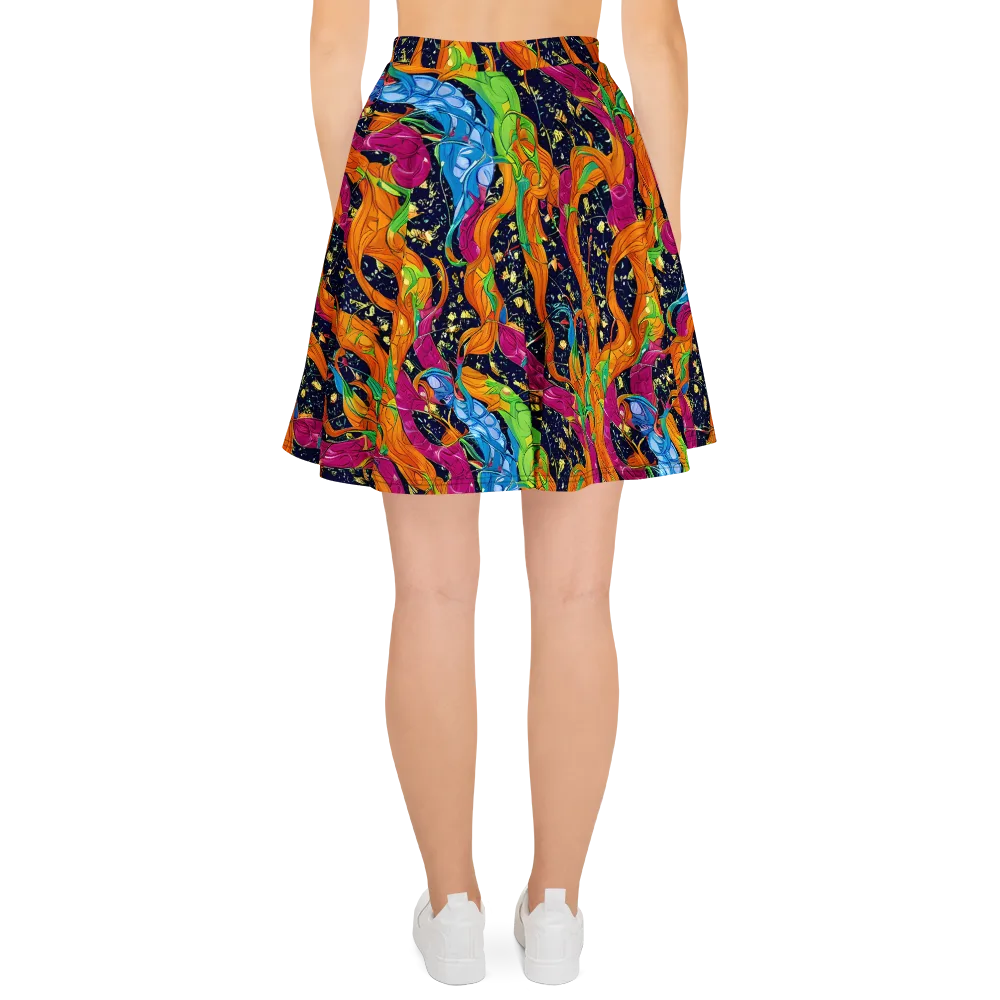 Tropical Static on Skater Skirt — Back