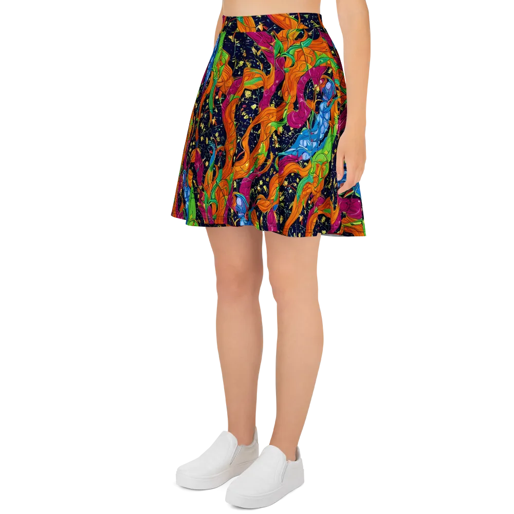 Tropical Static on Skater Skirt — Left