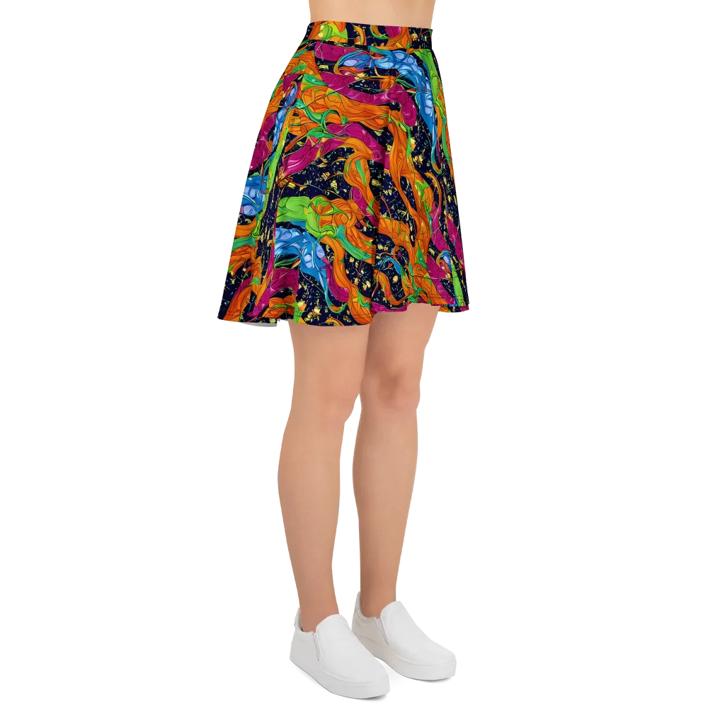Tropical Static on Skater Skirt — Right