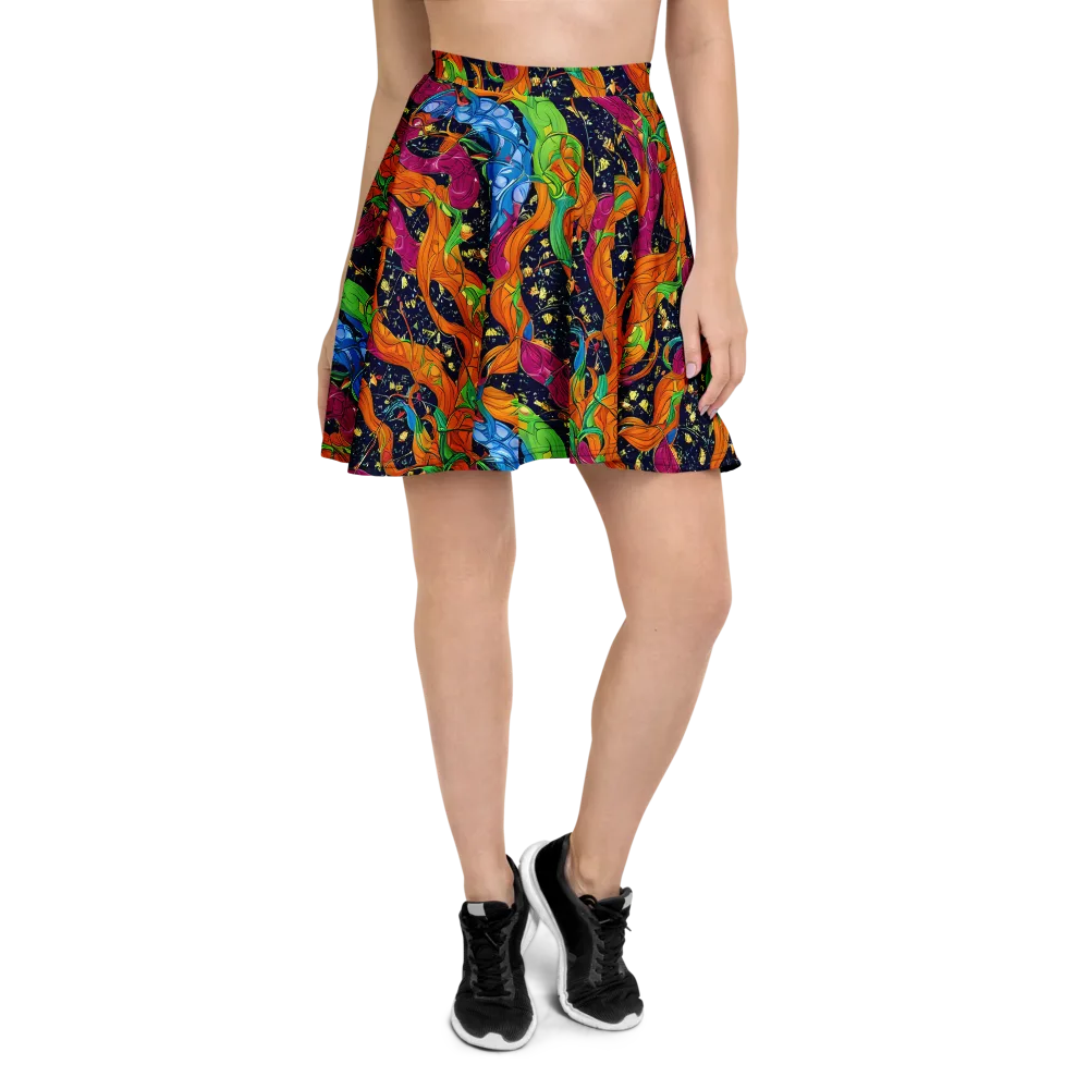 Tropical Static on Skater Skirt — Front