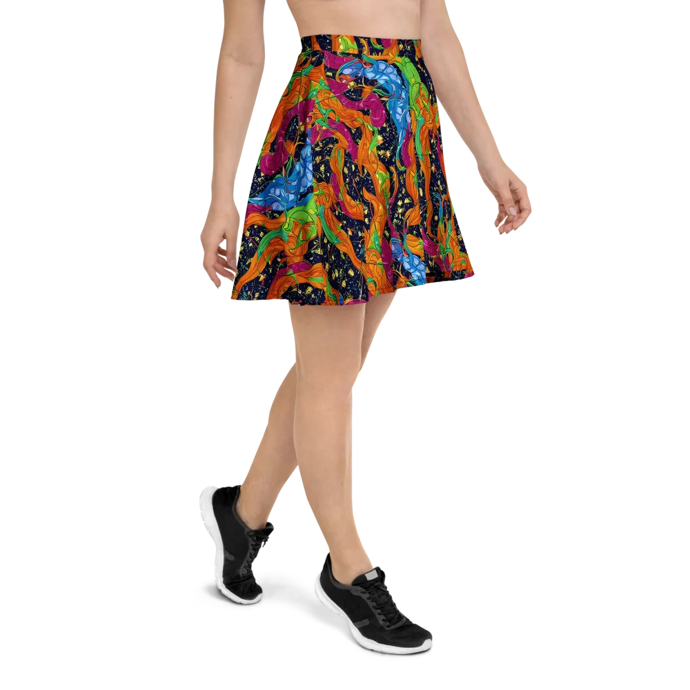 Tropical Static on Skater Skirt — Right
