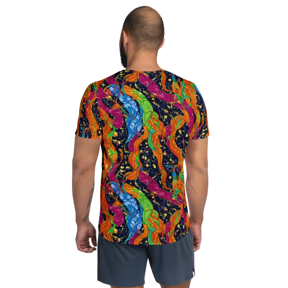 Tropical Static on Men's Athletic T-Shirt — Back