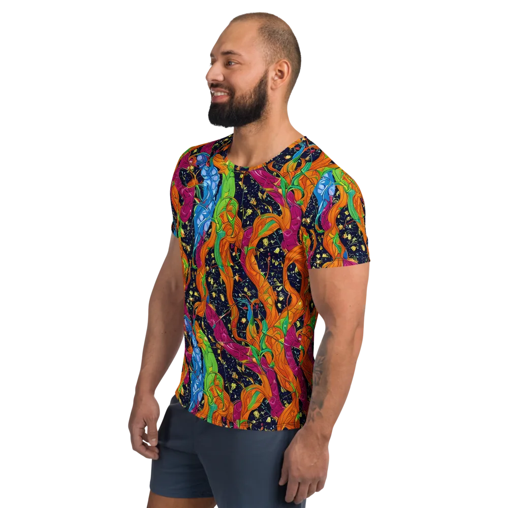 Tropical Static on Men's Athletic T-Shirt — Left