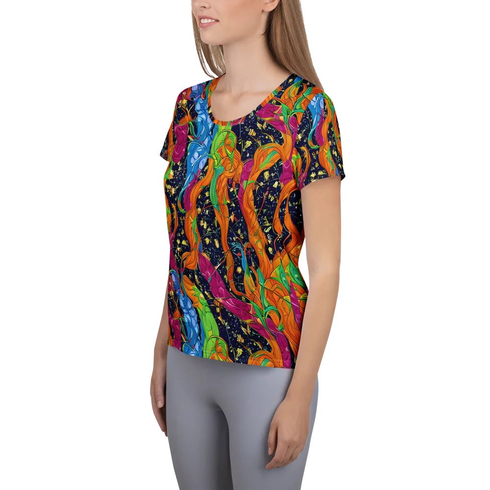 Tropical Static on Women's Athletic T-Shirt — Left