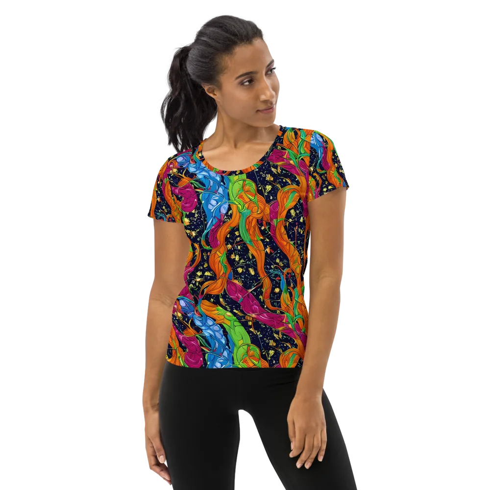 Tropical Static on Women's Athletic T-Shirt — Front