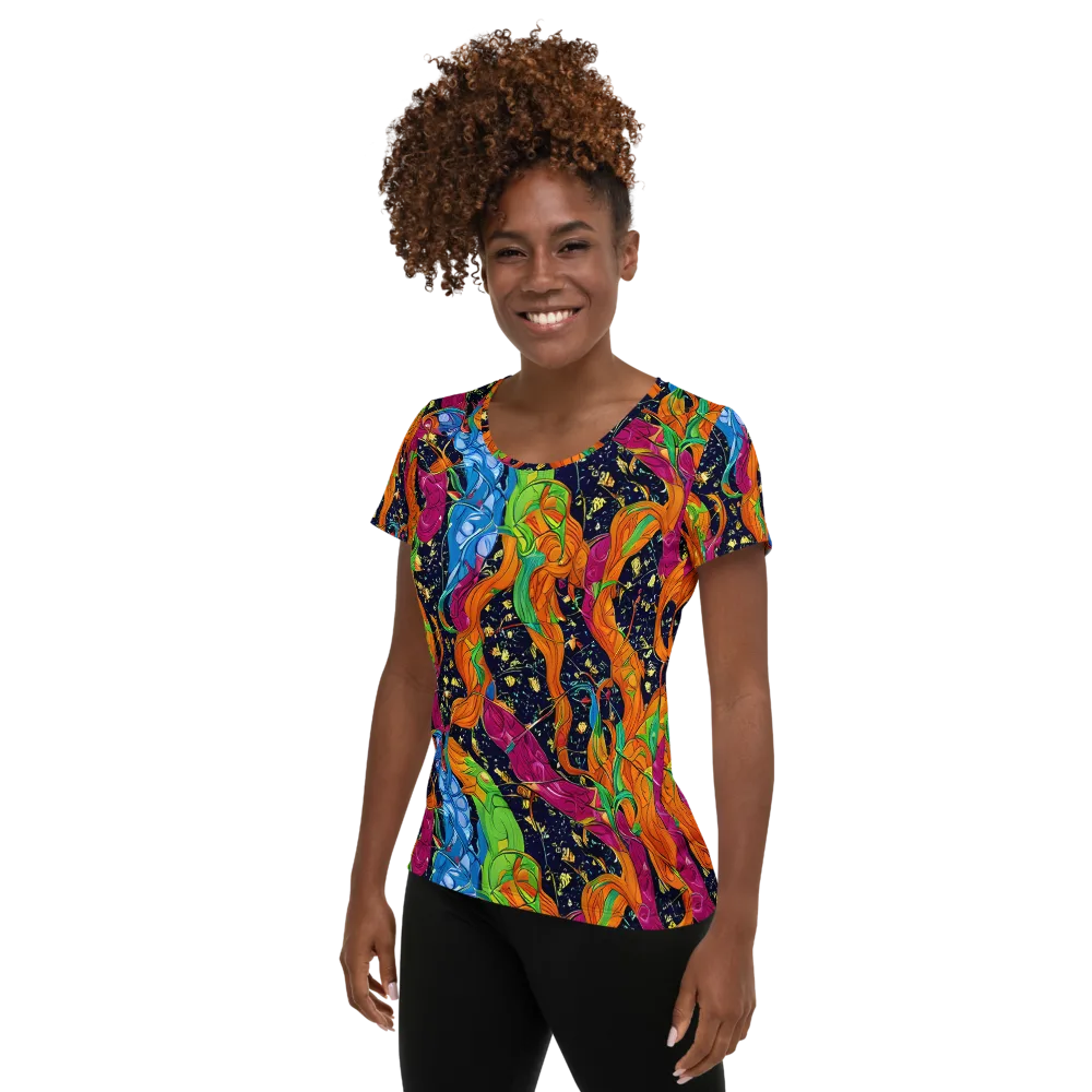 Tropical Static on Women's Athletic T-Shirt — Left
