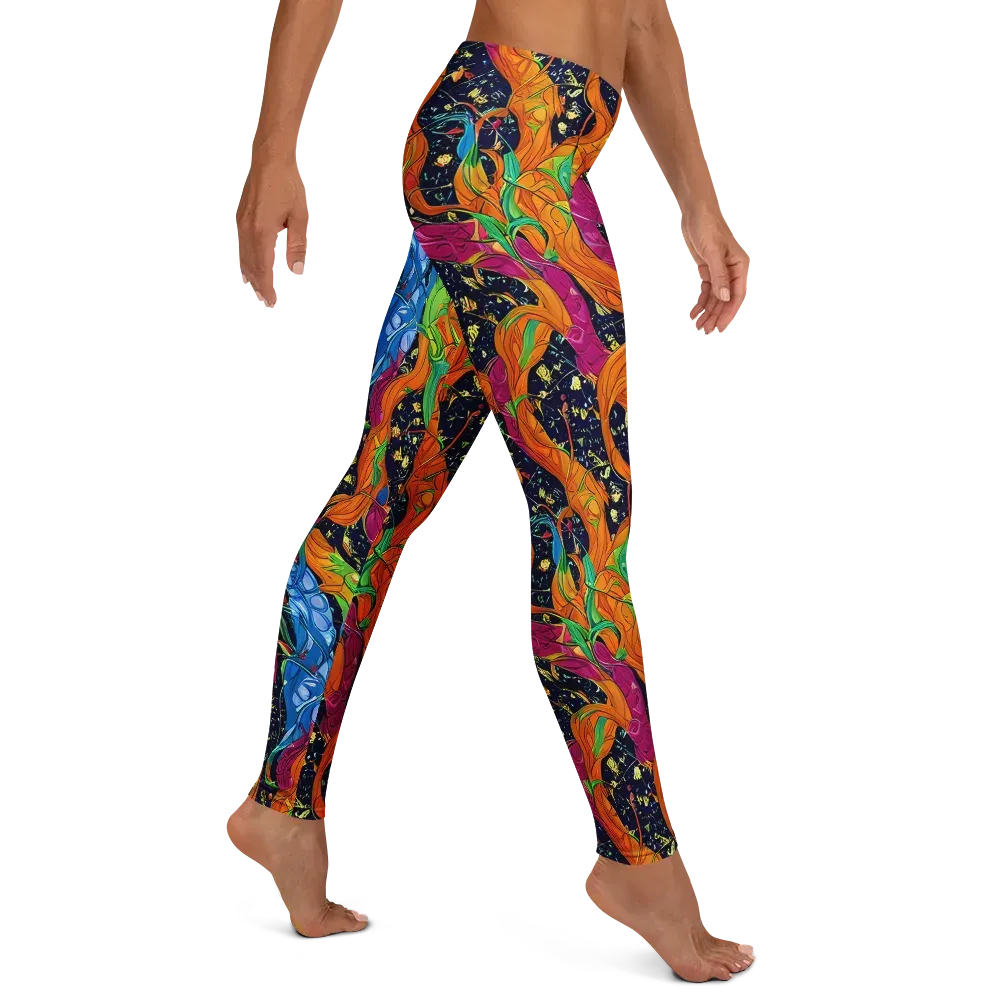 Tropical Static on Leggings — Right
