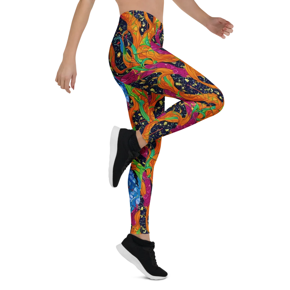 Tropical Static on Leggings — Right