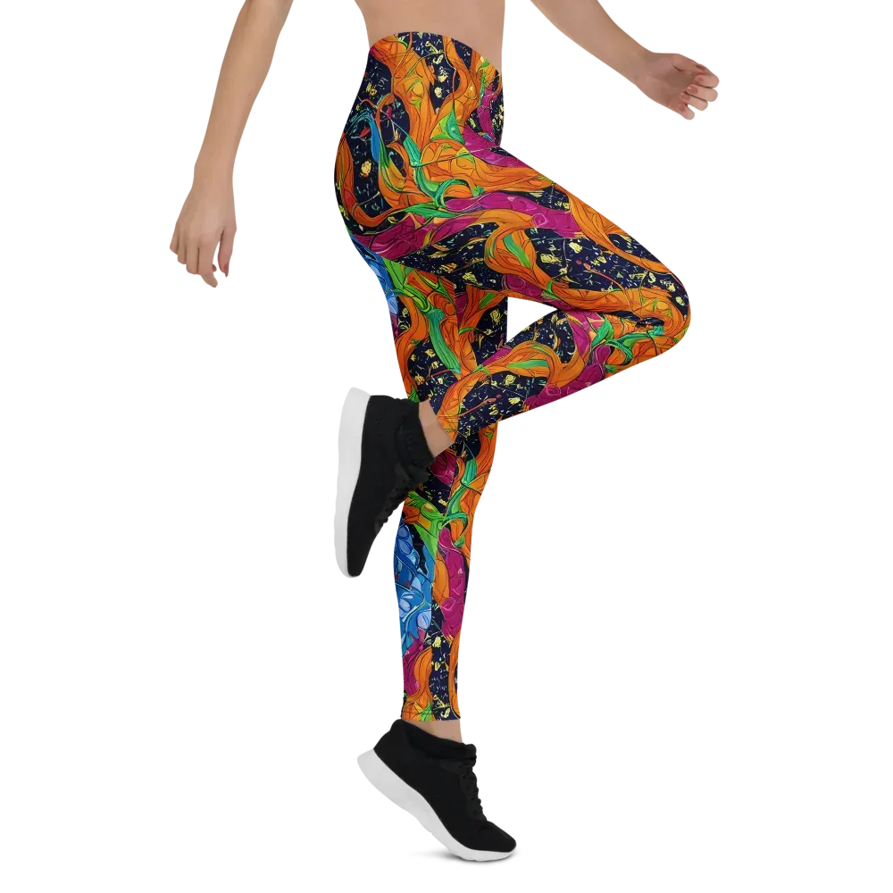 Tropical Static on Leggings — Right
