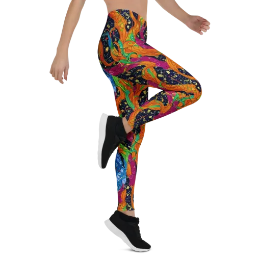 Tropical Static on a Leggings