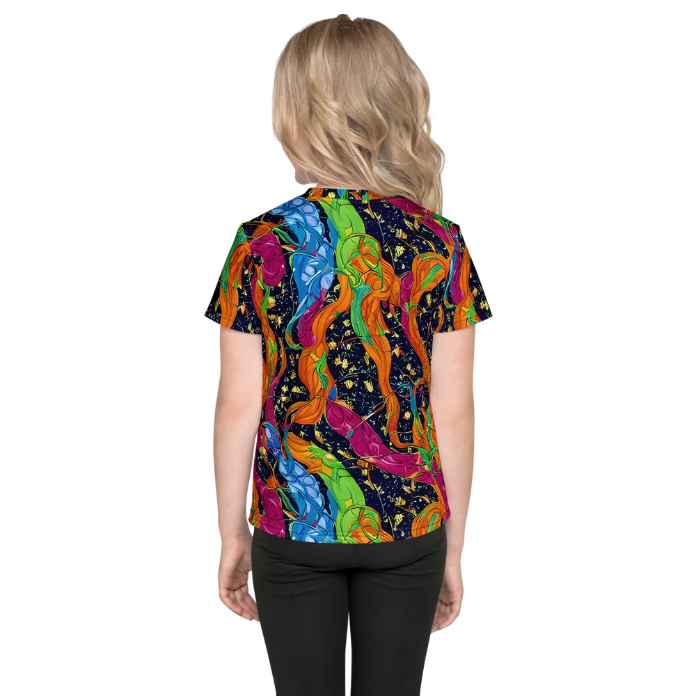 Tropical Static on Kids Crew Neck T-Shirt — Back
