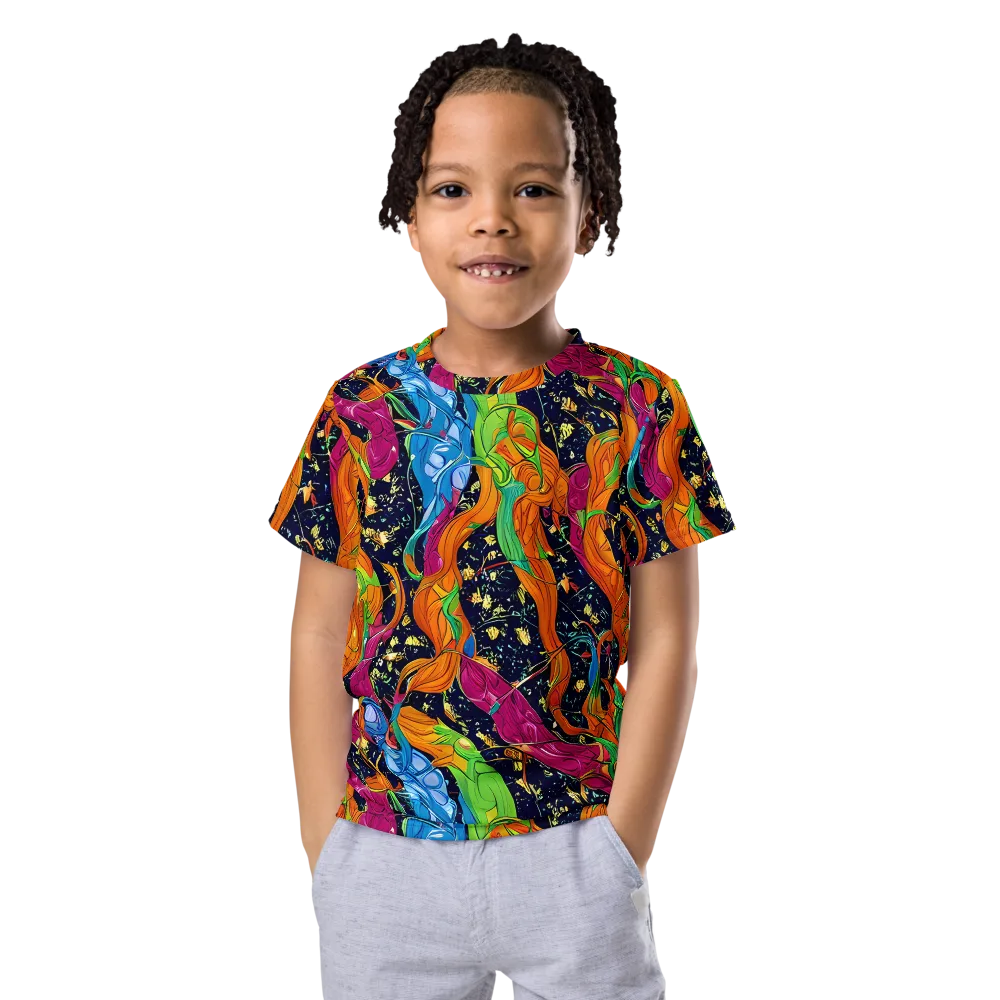 Tropical Static on Kids Crew Neck T-Shirt — Front