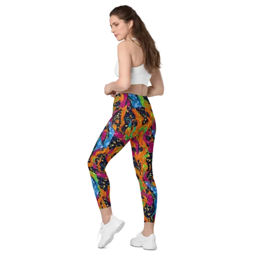 Tropical Static on a Leggings with Pockets
