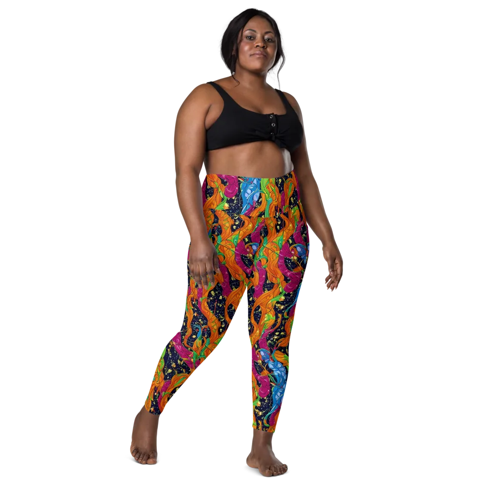 Tropical Static on Leggings with Pockets — Front