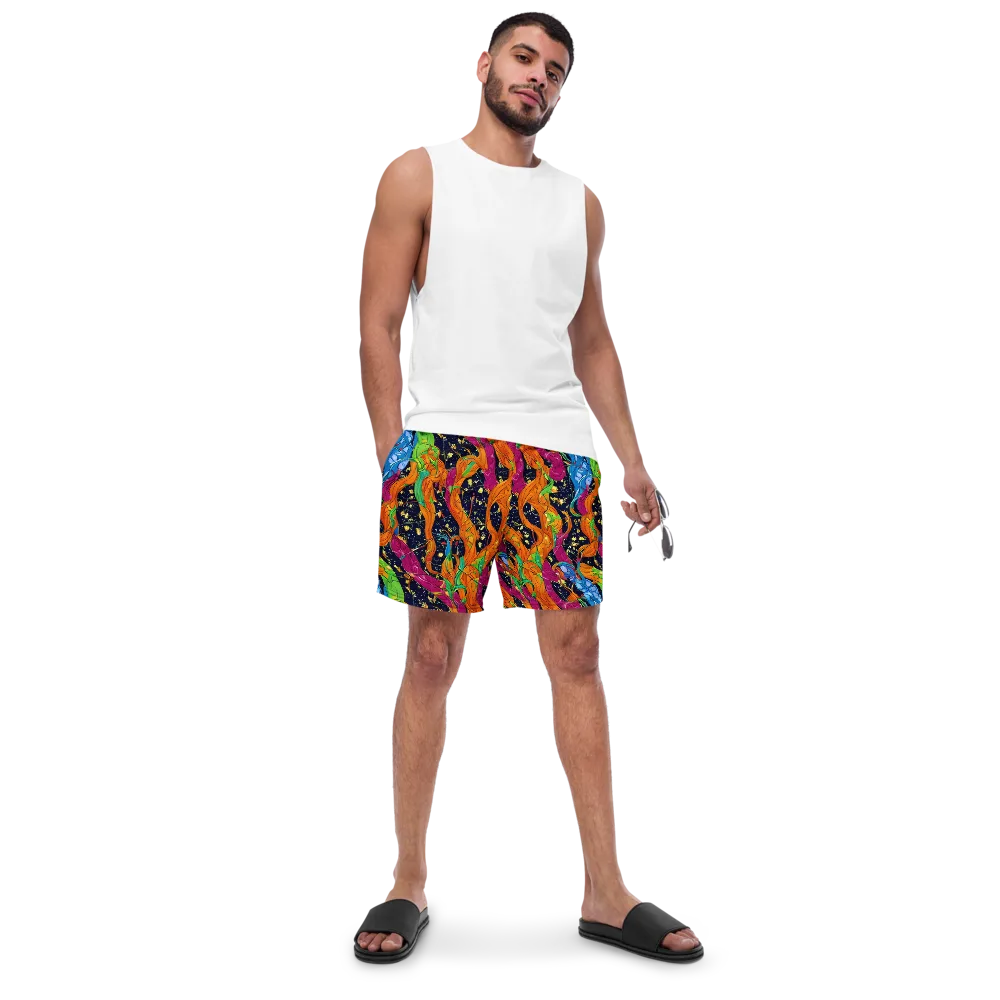Tropical Static on Swim Trunks — Front